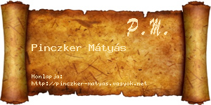 Pinczker Mátyás névjegykártya