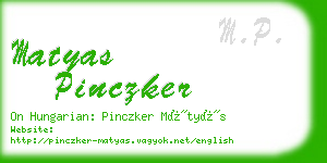 matyas pinczker business card